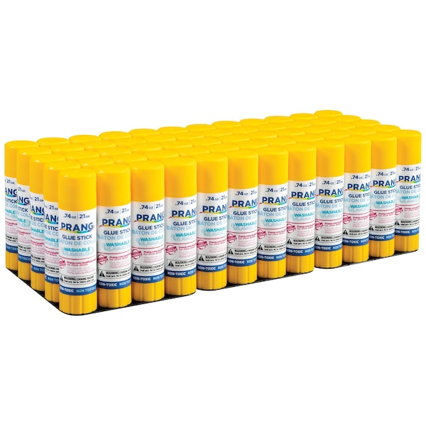 Prang Clear Glue Sticks, Washable, 0.74oz, 60PK - X15156