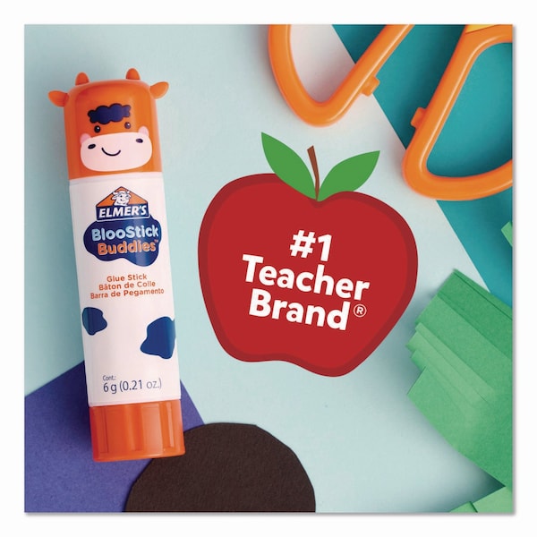 Elmers BlooStick Buddies and Disappearing Purple Glue Stick Combo Pack, 0.21 oz, Dries Clear, 12PK - 2213736