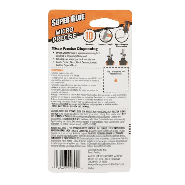 Gorilla Glue Gorilla High Strength Clear All Purpose Super Glue 0.19 oz - 6770002