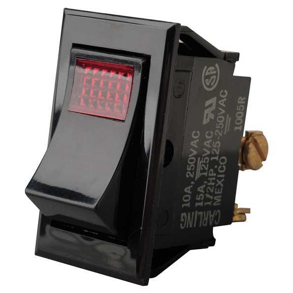 Interruptor Basculante Iluminado de Carling Technologies, SPST, 3 Conexiones - LTILA54-6S-BL-RC-NBL/125N