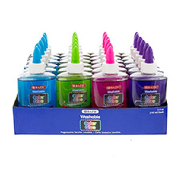 Bazic Products 5 oz Washable Clear Color School Glue with PDQ Display, 24PK - BA36327