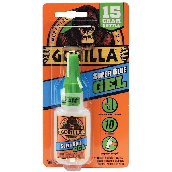 Gorilla Glue Super Glue, Liquid, Irritating, Straw/White Water, 15 g Bottle - 7600103