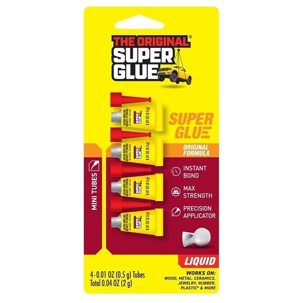 The Original Super Glue Single-Use Super Glue, Liquid, Characteristic, Clear/Transparent, 0.5 g, Tube - 11710072