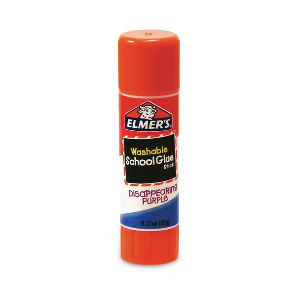 Elmers School Glue Stick, 0.77 oz, Applies Purple, Dries Clear, 6PK - E578