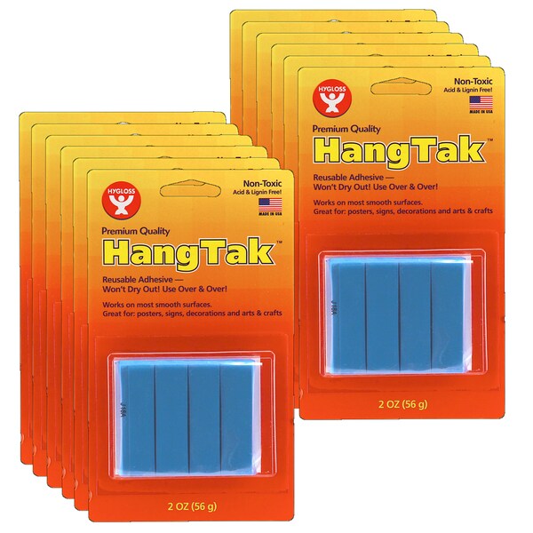 Hygloss Products HangTak Reusable Adhesive, Blue, 2 oz. Per Pack, PK12 - 6502