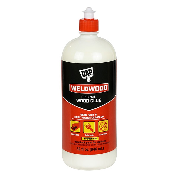 Dap Hot Melt Adhesive, Weldwood Series, Clear, 3 day Full Cure, 32 oz, Bottle - 492