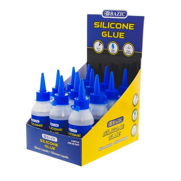 Bazic Products DDI 2336976 BAZIC Silicone Glue - Waterproof  3.38 oz, 12PK - BA36298