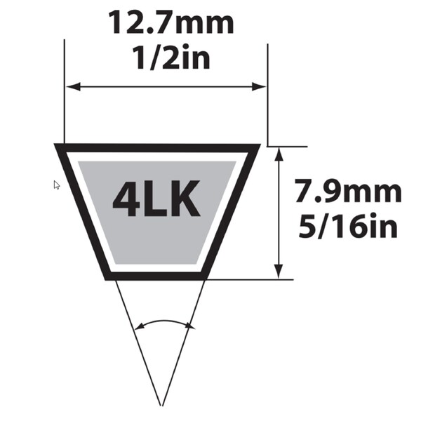 Mbl Mitsuboshi Super KB Standard V-Belt 0.5 in. W X 79 in. L For Riding Mowers - 4LK790A