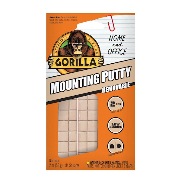 Gorilla Glue Gorilla High Strength Synthetic Rubber Creme Mounting Putty 2 oz - 102745