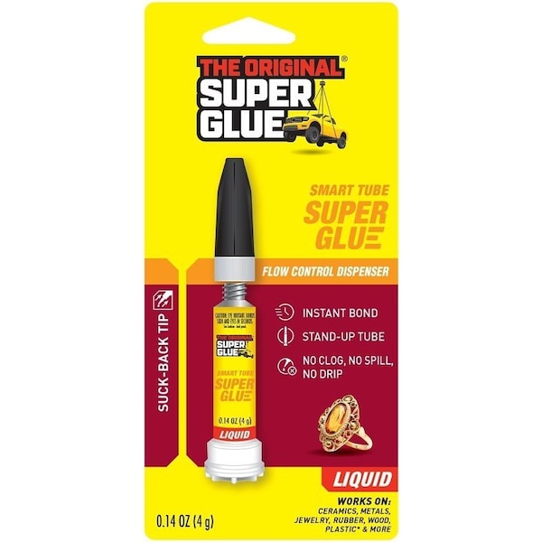 The Original Super Glue Super Glue, Liquid, Characteristic, Clear/Transparent, 4 g, Tube - 11710093
