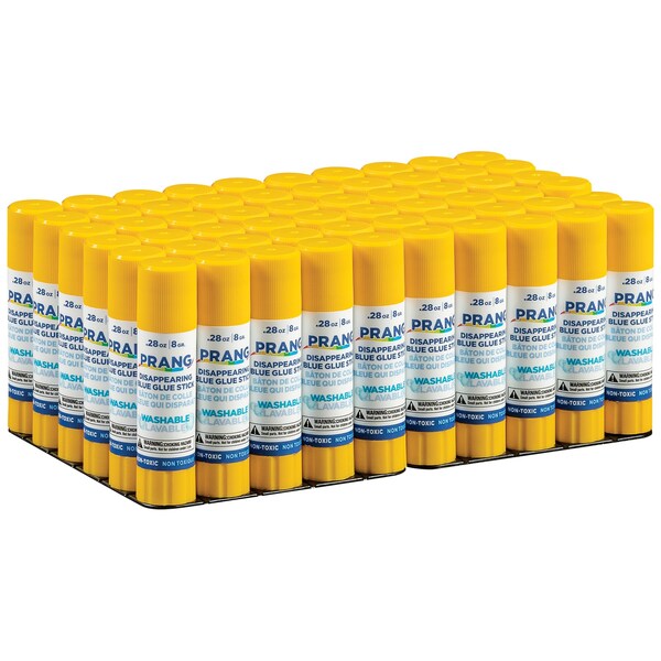 Prang Disappearing Blue Glue Sticks, Washable, 0.28oz, 60PK - X15092