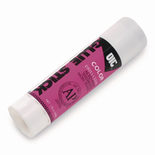Officemate Glue Stick, 1.3 oz, Applies Purple, Dries Clear - 50006