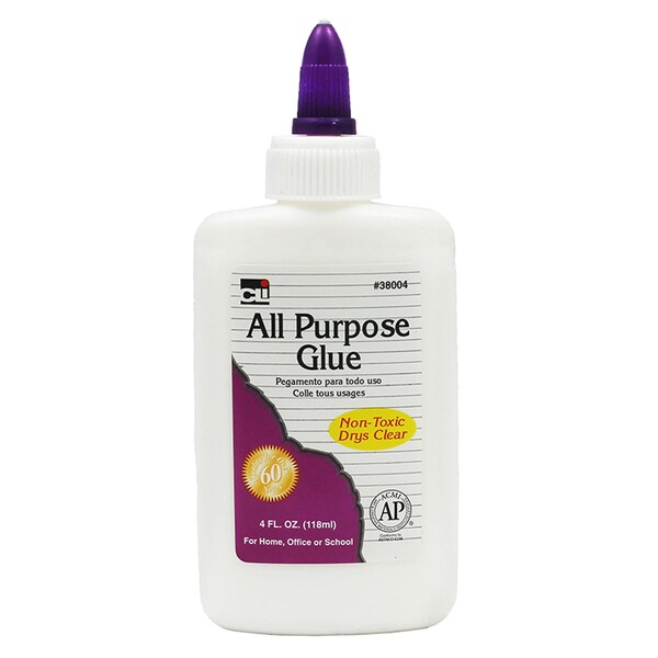 Charles Leonard All Purpose Glue, White/Clear, 1.25 oz, 24 PK - 38004