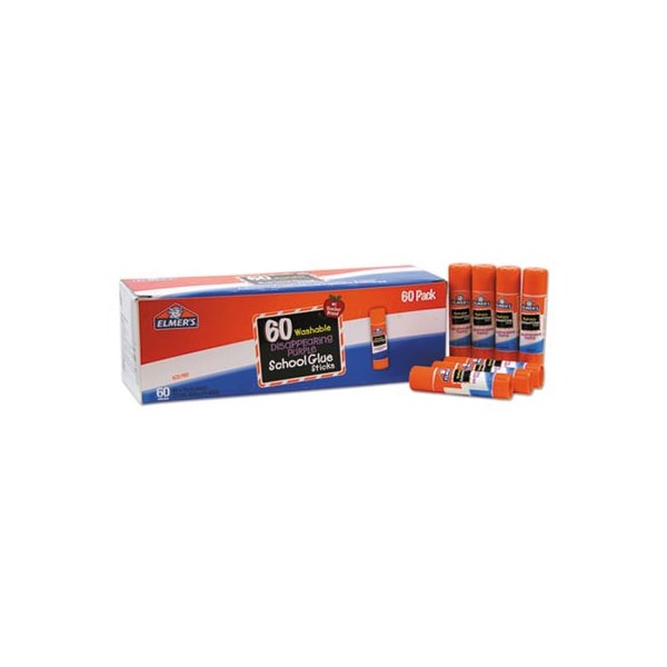 Elmers Products Elmer's, DISAPPEARING PURPLE ALL PURPOSE GLUE STICKS, 0.24 OZ, DRIES CLEAR, 60PK - E503