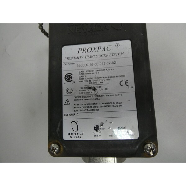 SISTEMA DE TRANSDUCTOR DE PROXIMIDAD PROXPAC DE Bently Nevada INTERRUPTOR DE PROXIMIDAD - 330800-28-00-085-02-02