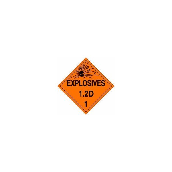 Accuform DOT PLACARD HAZARD CLASS 1  MPL112VS50 - MPL112VS50