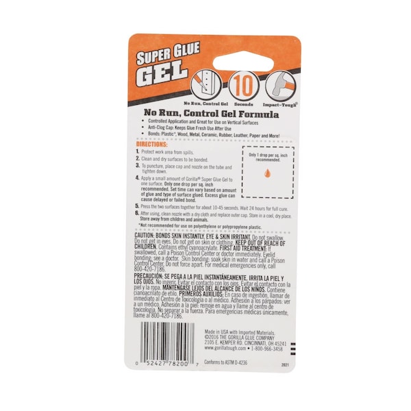 Gorilla Glue Gorilla High Strength Glue Clear Super Glue 0.11 oz - 7820002