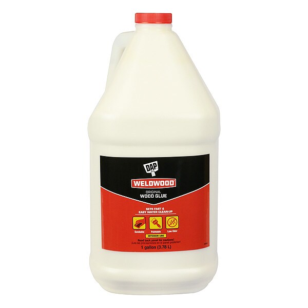 Dap All Purpose Glue, Weldwood Series, White, 3 day Full Cure, 1 gal, Bottle - 00498