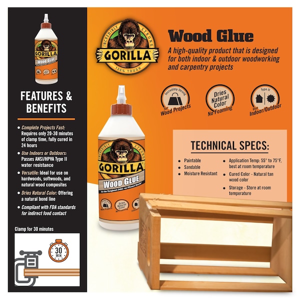 Gorilla Glue Gorilla Tan Wood Glue 36 oz - 6206001