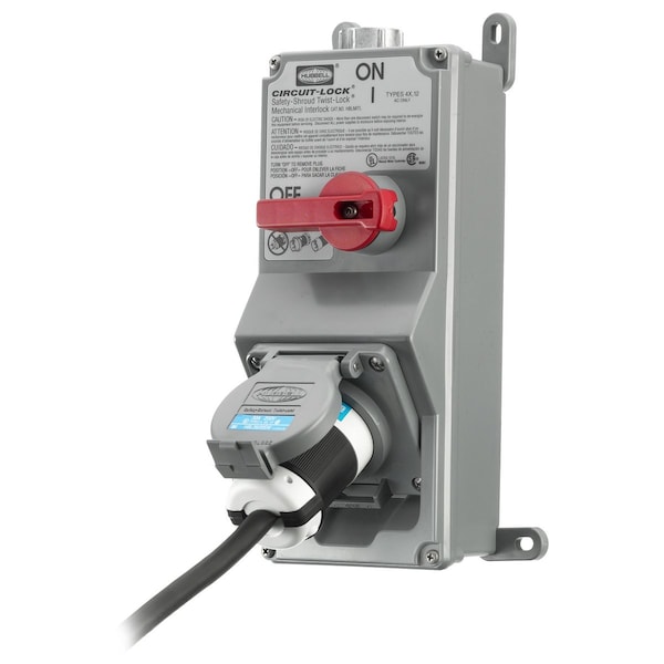 Interruptor de Desconexión No Fusible Hubbell, 30 A, 600V AC, 3 polos, NEMA 12K, 4, 4X - HBLMITL