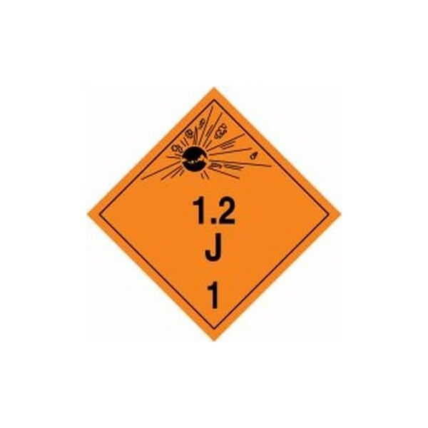 Accuform TDG PLACARD CLASS 1 273MM x 273MM TCP127CT50 - TCP127CT50