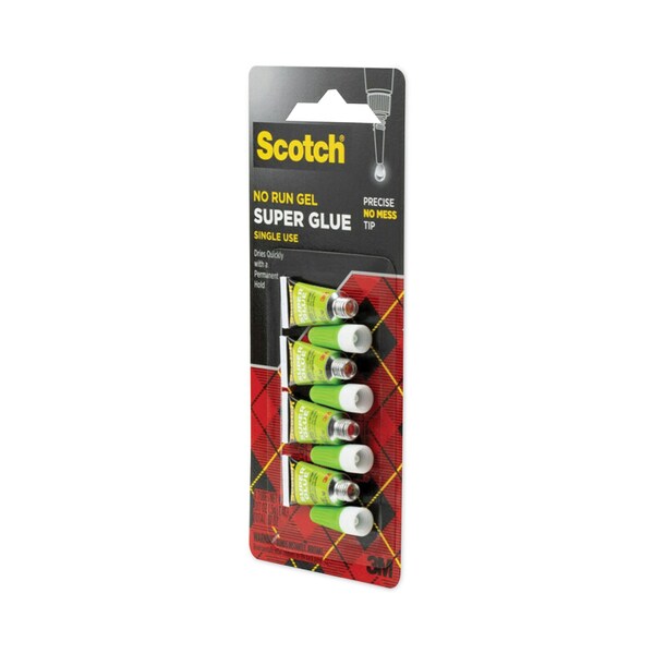 Scotch Single Use Super Glue No-Run Gel, 0.02 oz, Dries Clear, 4PK - AD119