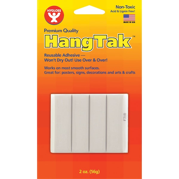Hygloss Products HangTak Reusable Adhesive, White, 2 oz. Per Pack, PK12 - 6503