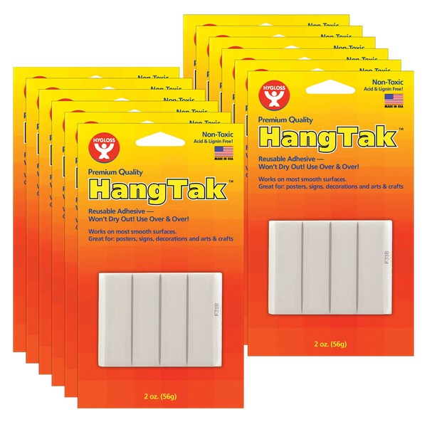 Hygloss Products HangTak Reusable Adhesive, White, 2 oz. Per Pack, PK12 - 6503