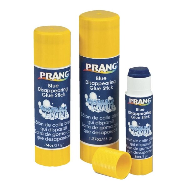 Prang Non-Toxic Odorless Washable Glue Stick- 0.28 Oz- Blue And Dries Clear - 26091