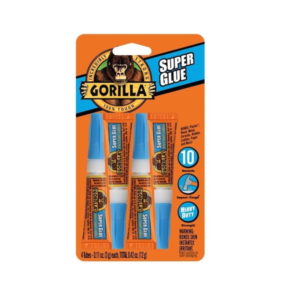 Tool Time 0.11 oz Super Glue with Brush & Nozzle Applicator, 4PK - TO3307402