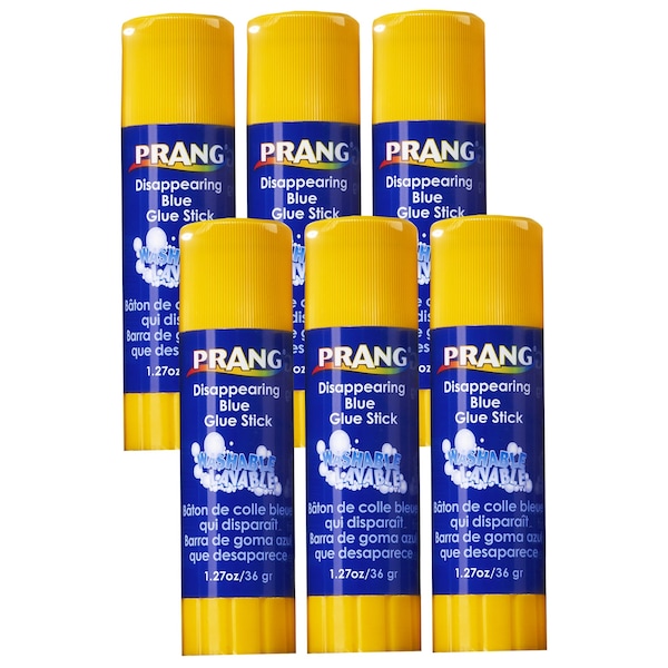 Prang Glue Stick, Clear, 1.27 oz, 6 PK - 15091
