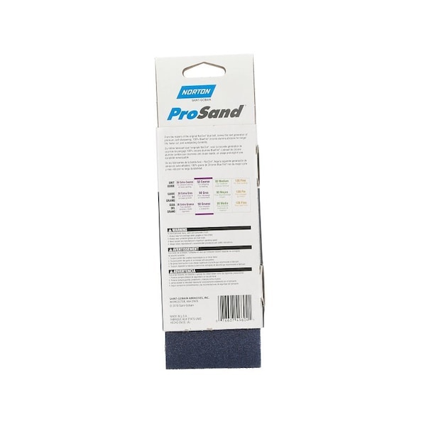 Norton Co 0 Sanding Belt, 3 in W, 18 in L, 50 Grit, Coarse, Zirconia Aluminum Abrasive - 2231