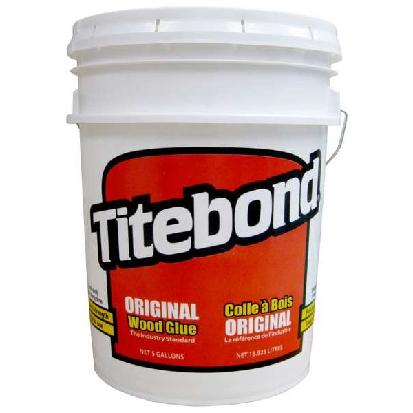 Titebond Wood Glue, Original Series, Honey Cream, 24 hr Full Cure, 5 gal, Pail - 5067
