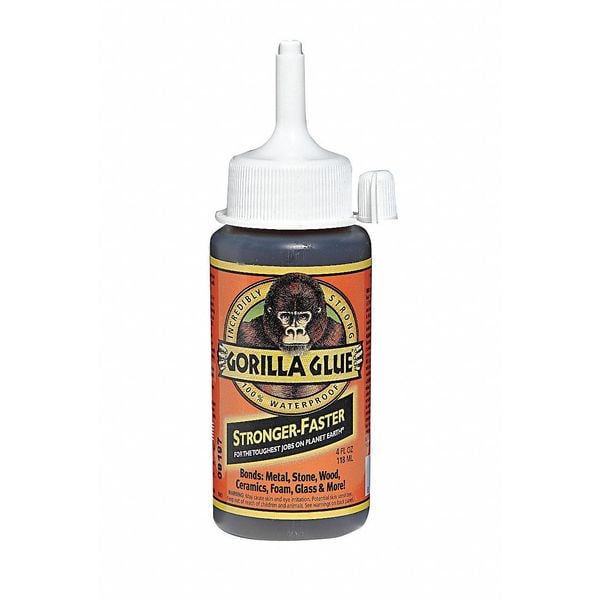 Gorilla Glue Instant Adhesive, Clear, 24 hr Full Cure, 0.1 oz, Tube - 5000413