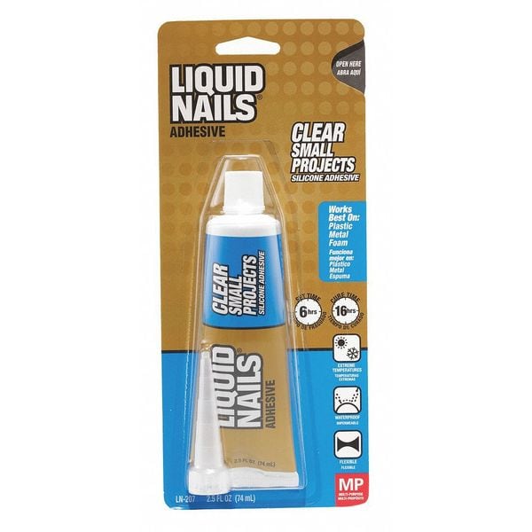 Liquid Nails Adhesive, Clear Small Projects Series, Beige Tan, 24 hr Full Cure, 2.5 oz, Tube - LN-207