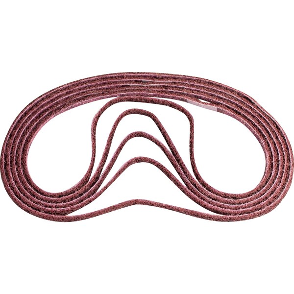 Pferd Sanding Belt, 1/4" W, 24" L, Surface Conditioning, Aluminum Oxide, 180 M Grit, Medium, Polivlies - 43554