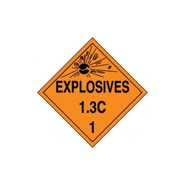 Accuform DOT PLACARD HAZARD CLASS 1  MPL120FV50 - MPL120FV50