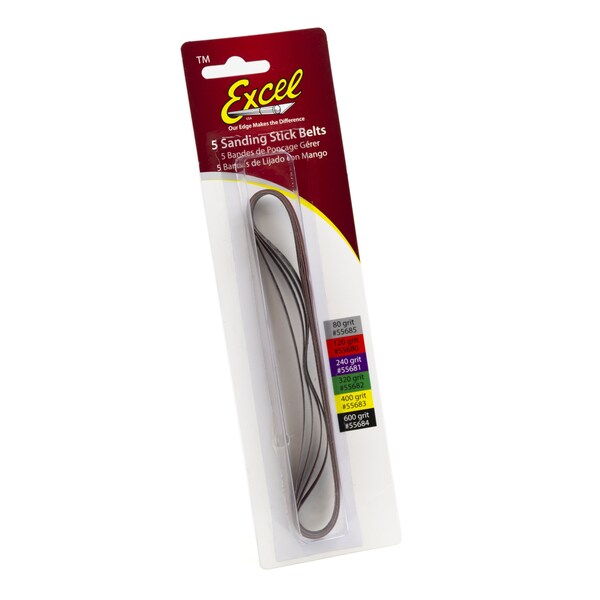 Excel Blades Sanding Stick Belts No 600 Grit Replacement Sanding Belt 5pcs, 6pk - 55684
