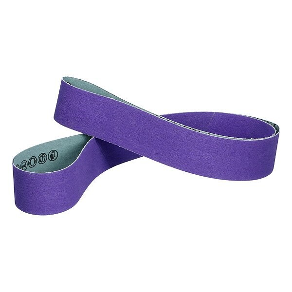 3M Cubitron Sanding Belt, Coated, Ceramic, 60 Grit, Not Applicable, 1184F, Purple - 7100358076