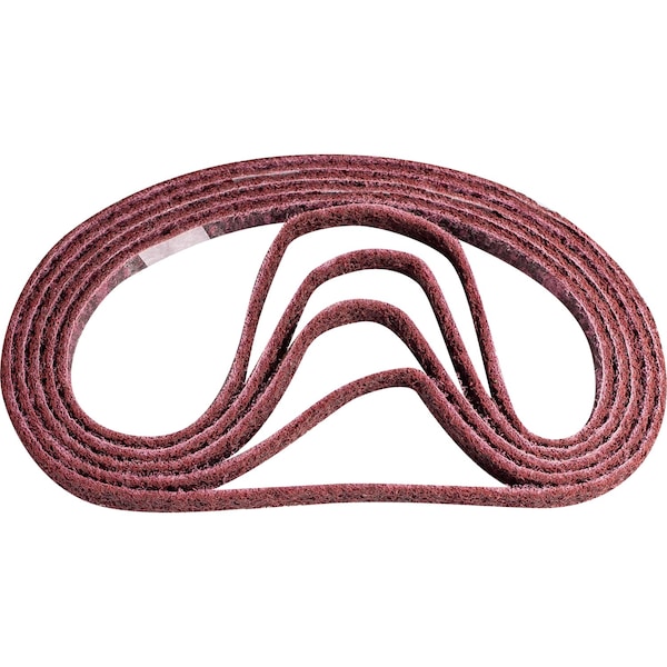 Pferd Sanding Belt, 1/2" W, 24" L, Surface Conditioning, Aluminum Oxide, 180 M Grit, Medium, Polivlies - 43560