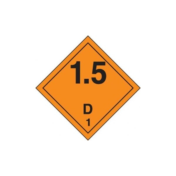 Accuform TDG PLACARD CLASS 1 273MM x 273MM TCP154MG50 - TCP154MG50