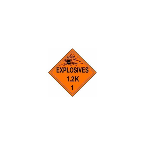 Accuform DOT PLACARD HAZARD CLASS 1  MPL118CT50 - MPL118CT50