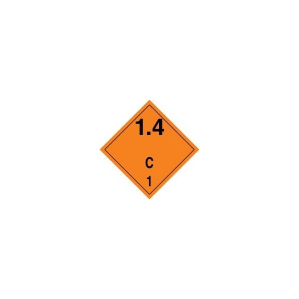 Accuform TDG PLACARD CLASS 1 273MM x 273MM TCP143CT10 - TCP143CT10