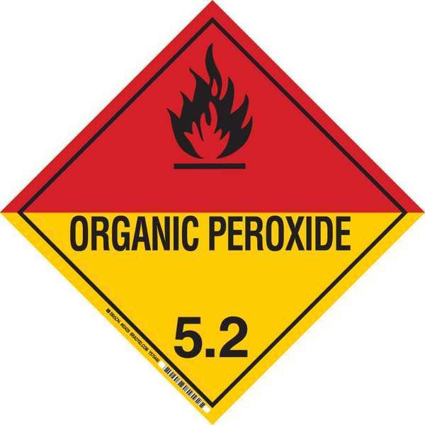 Brady DOT Container Placard, B-120 Premium Fiberglass, 10-3/4" W x 10-3/4" H - 63429