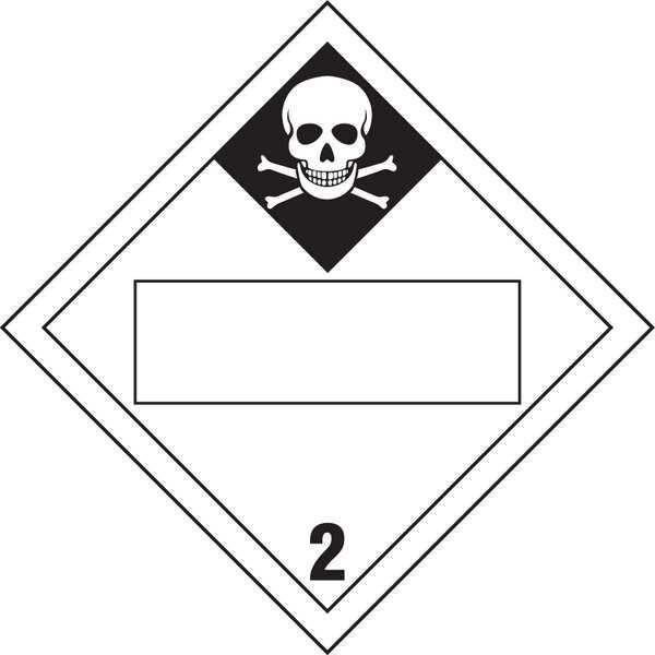Brady DOT Container Placard, B-120 Premium Fiberglass, 10-3/4" W x 10-3/4" H - 60407