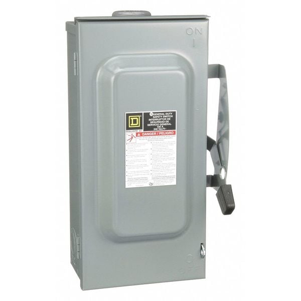 Interruptor de Seguridad Fusible Square D, Uso General, 240V AC, 2PST, 100 A, NEMA 3R - D223NRB