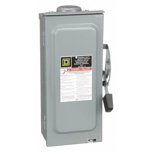 Interruptor de Seguridad Fusible Square D, Uso General, 240V AC, 3PST, 60 A, NEMA 3R - D322NRB