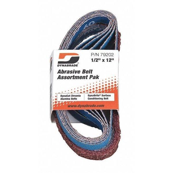 Dynabrade Belt, Assortment, PK, 1/2" - 79202