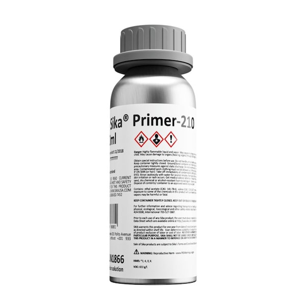 Sika Sika Primer 210 Non-Pigmented, Solvent-Based Primer for Metals 250ml Bottle - 167822