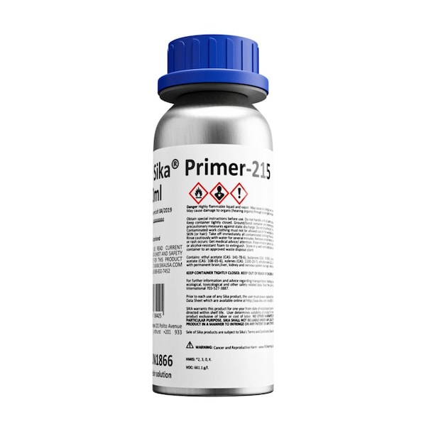Sika Sika Primer 215 Non-Pigmented, Solvent-Based Primer for Plastics and Wood 250 ml Bottle - 423734